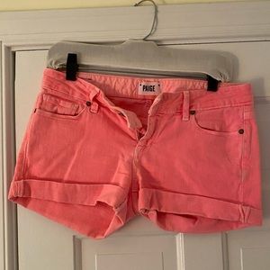 Soft Neon Pink Jean Shorts